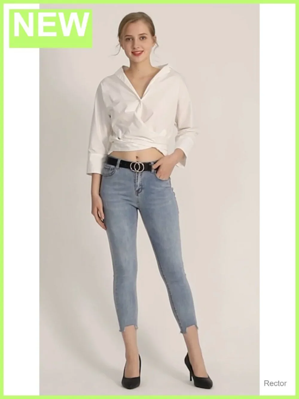 2 Pack Women Faux Leather Belts Double O Ring Buckle Jeans Belt